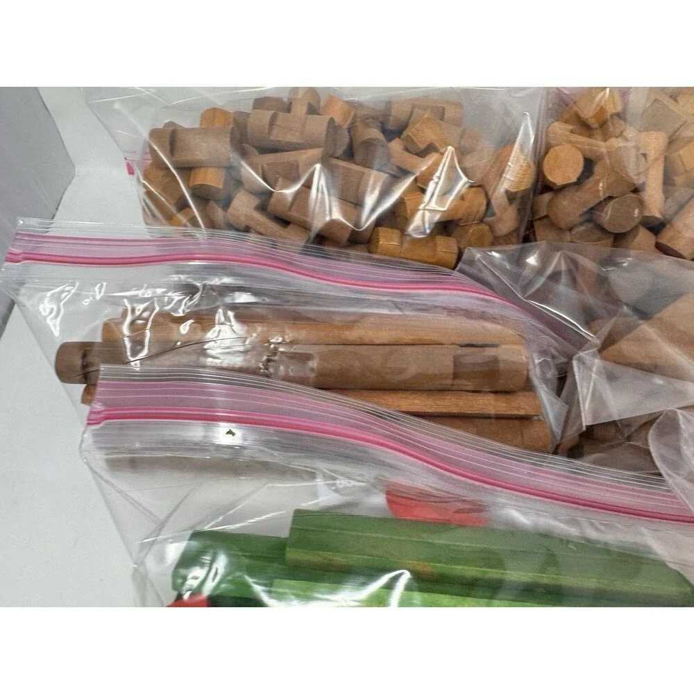 Vintage Lincoln Logs Wooden Building Pieces Lot ~290 Pieces Sorted Clean (C)